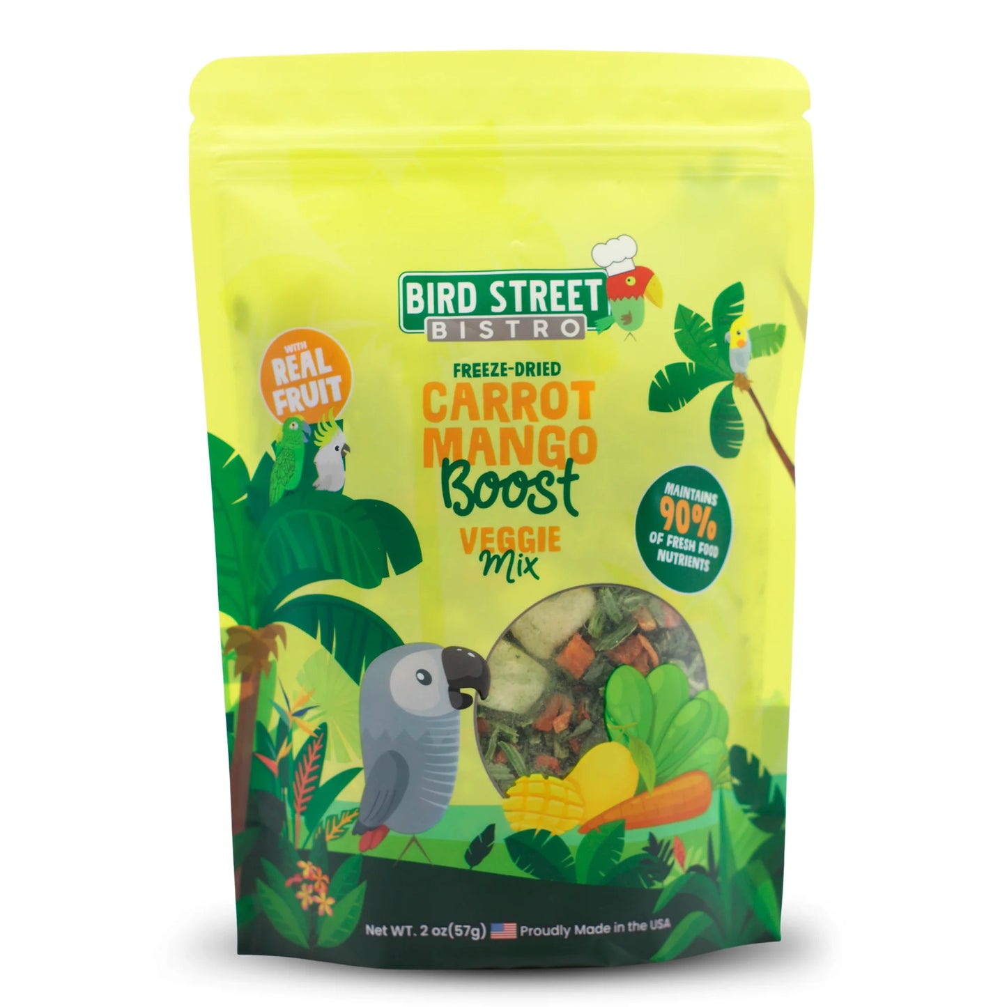 Bird Street Bistro - Carrot Mango Boost - Parrot Veggies Mix - 2oz