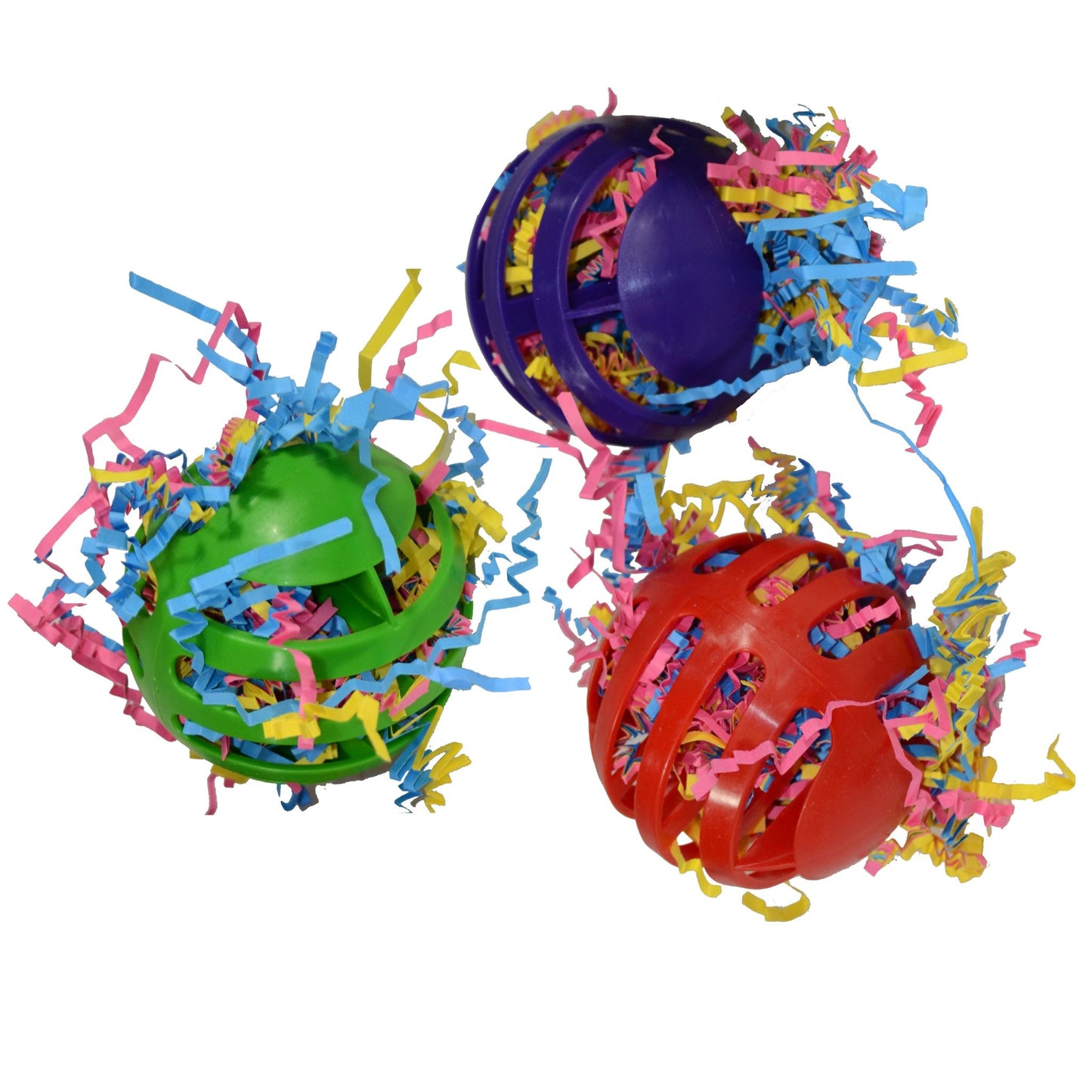 Super Bird Creations, Waffle Ball Stuffers Foot Toy – 3 Pack – 3″ Ball, Large / XLarge