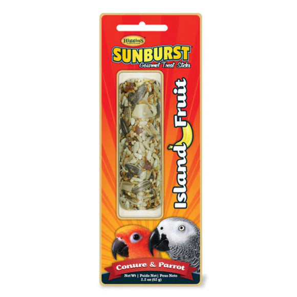 Higgins Sunburst Treat Sticks Island Fruit Parrot & Conure Treats For Birds 2.2oz