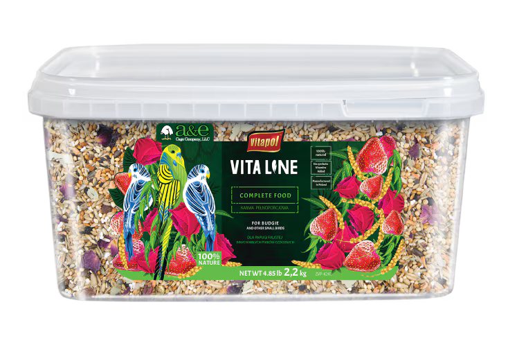 Vitaline Gourmet Blend for Parakeets & Other Small Birds 4.85lb Bucket