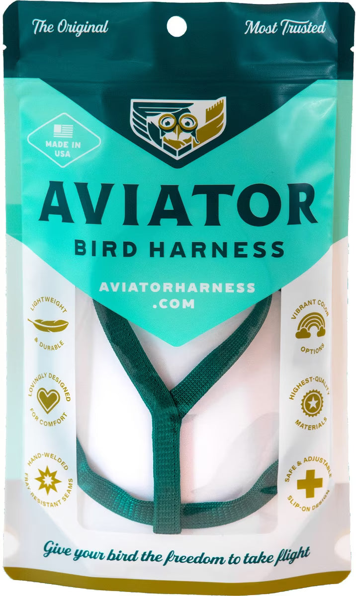 The Aviator Bird Harness & Leash, Large, Green