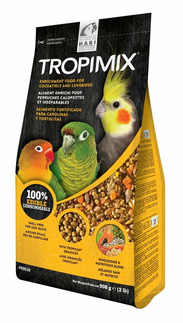 Hari Hagen Tropimix Enrichment Food for Cockatiels & Lovebirds, 2 lb