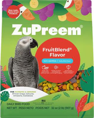 ZuPreem FruitBlend Flavor with Natural Flavors Daily Parrot & Conure Bird Food, 2lb