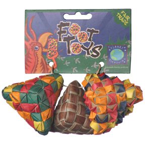 Planet Pleasures, Woven Diamond Foot Toy – 3 Count, Small