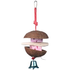 Polly's Pet Products Coconut Hut Bird Perch, Large