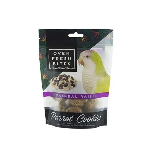 Caitec Oven Fresh Bites- Baked Oatmeal Rasin Cookies Parrot Treats, 4oz bag