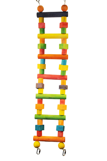 Happy Beaks x AE Cage - Wood Flexible Ladder, Medium