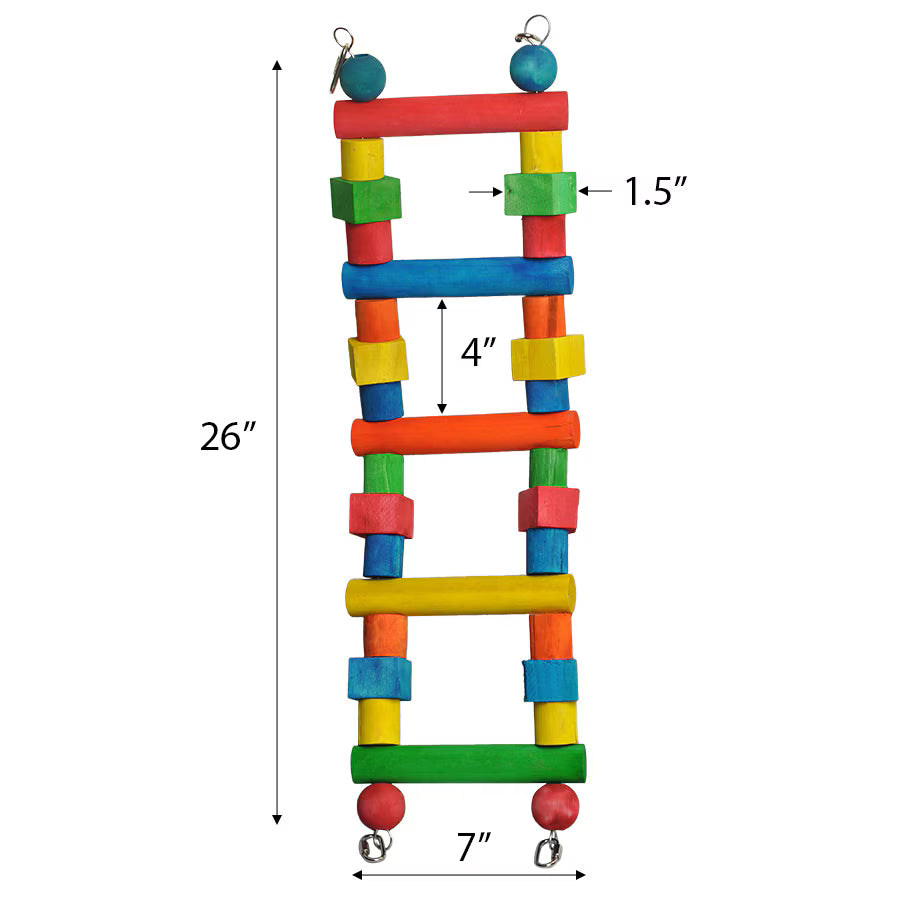 Happy Beaks x AE Cage - Wood Flexible Ladder, Small