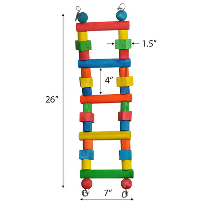 Happy Beaks x AE Cage - Wood Flexible Ladder, Small