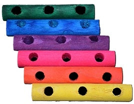 Wooden Dowel, 3-Hole - 4" x 1/2"