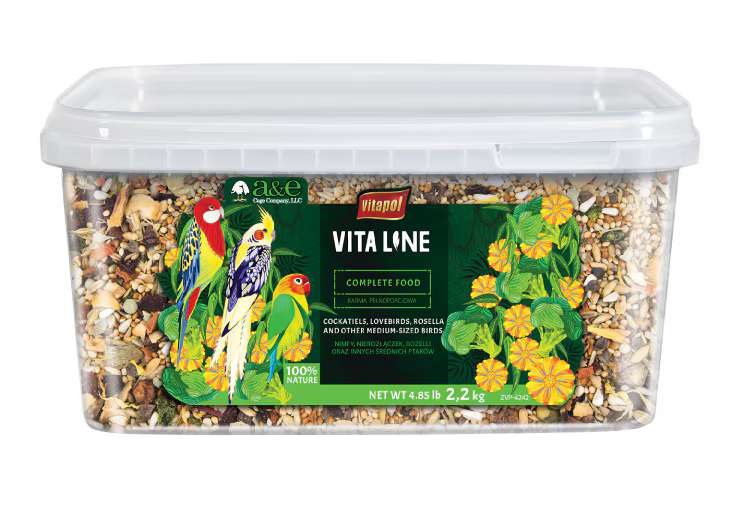 Vitaline Gourmet Blend for Cockatiels & Other Medium Birds 4.85lb Bucket