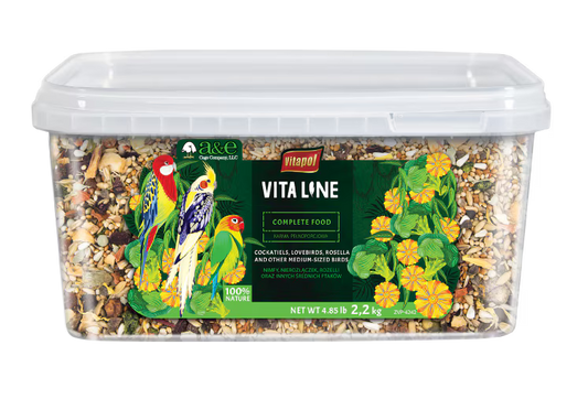 Vitaline Gourmet Blend for Cockatiels & Other Medium Birds 4.85lb Bucket