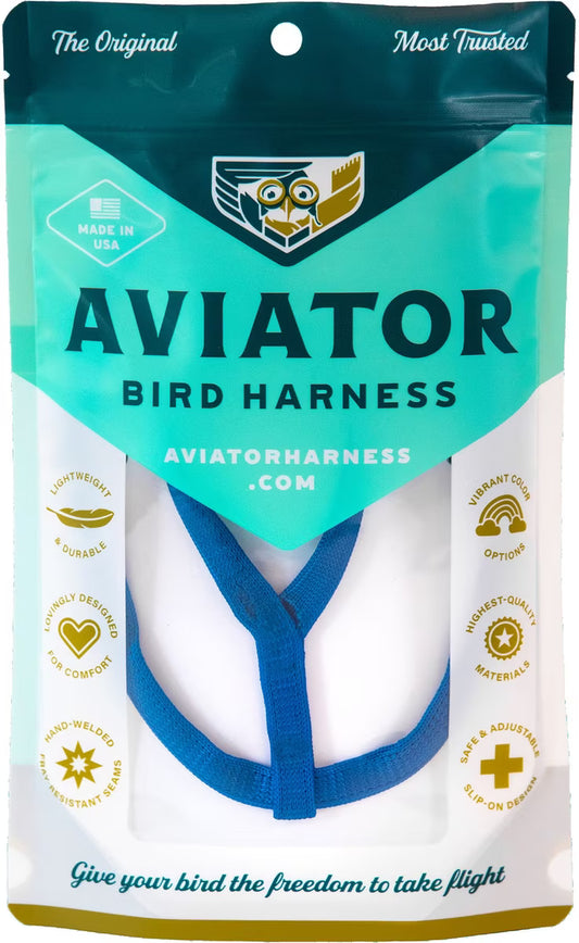 The Aviator Bird Harness & Leash, Blue, Mini