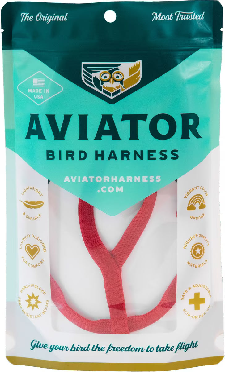 The Aviator Bird Harness & Leash, Small, Red
