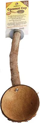 Polly's Pet Products Coconut Cup Bird Perch, Large