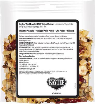 Kaytee Food from the Wild Medley Med & Large Pet Bird Treats, 3oz