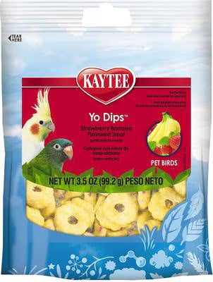 Kaytee Fiesta Strawberry Banana Flavored Yogurt Dipped Small Hookbill Bird Treats, 3.5oz