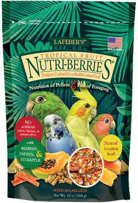 Lafeber Tropical Fruit Nutri-Berries Cockatiel, Parakeet & Lovebird Bird Food, 10-oz