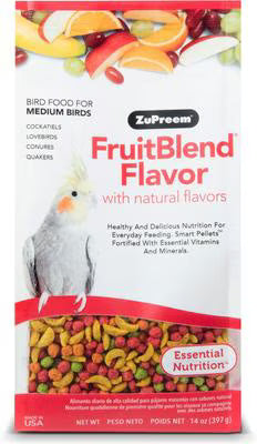 ZuPreem FruitBlend Flavor with Natural Flavors Daily Medium Bird Food, 0.875lb